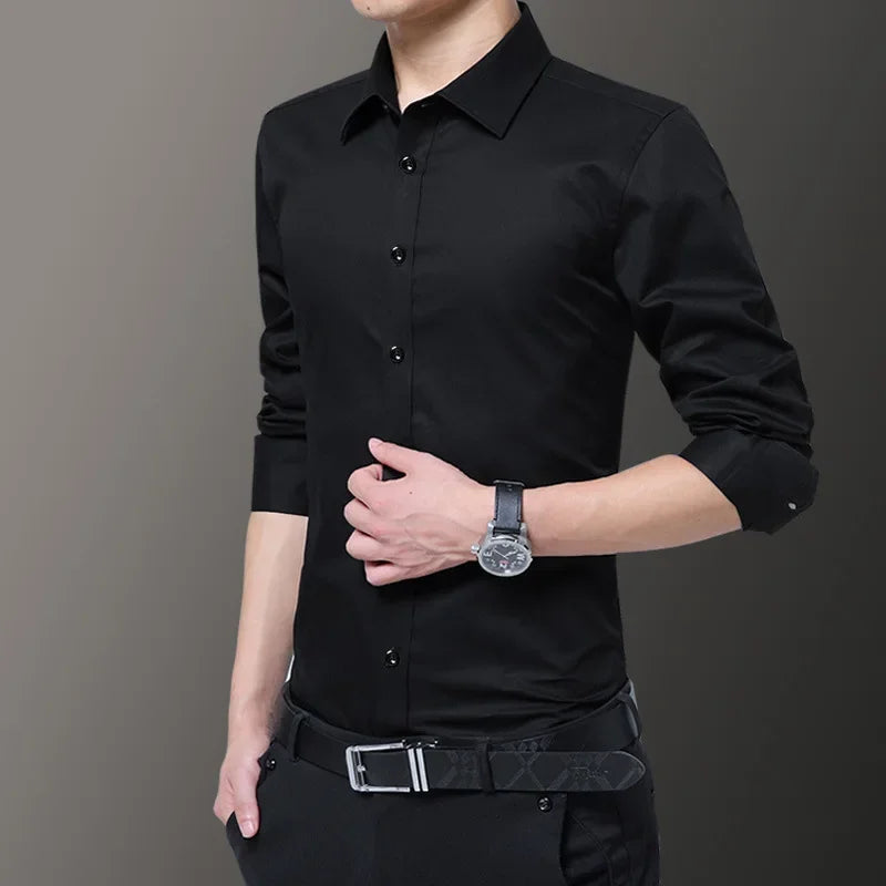 Camisa de manga larga slim fit para hombre