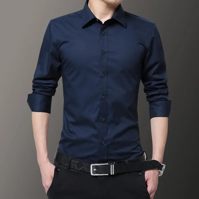 Camisa de manga larga slim fit para hombre