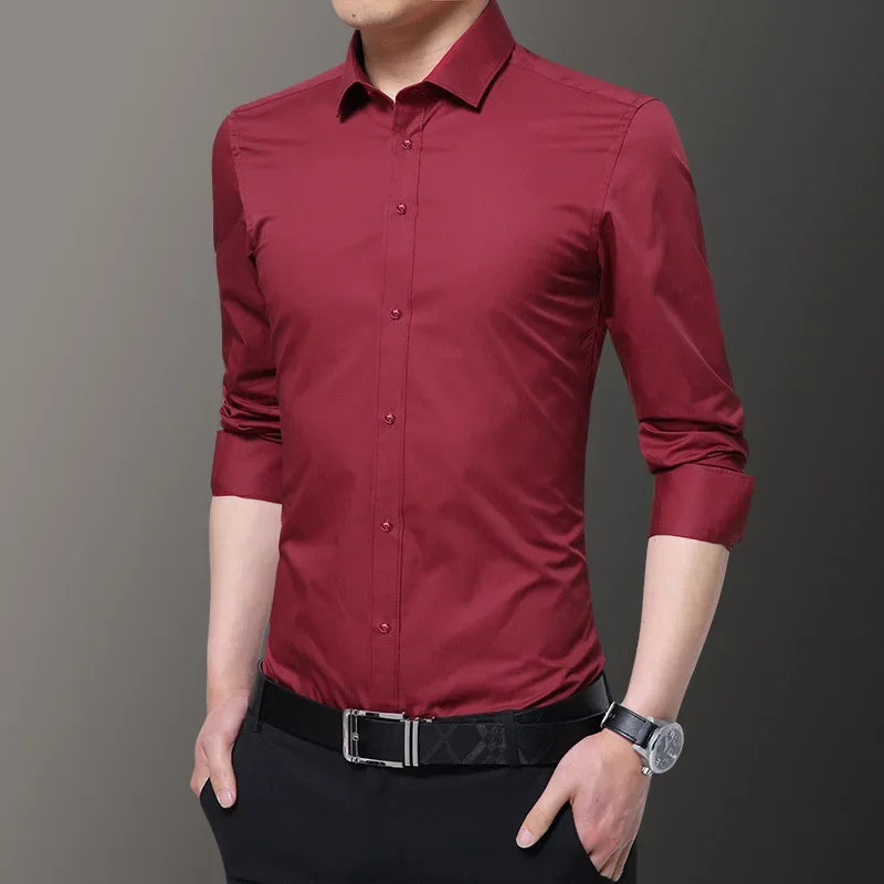 Camisa de manga larga slim fit para hombre