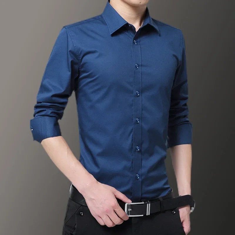 Camisa de manga larga slim fit para hombre